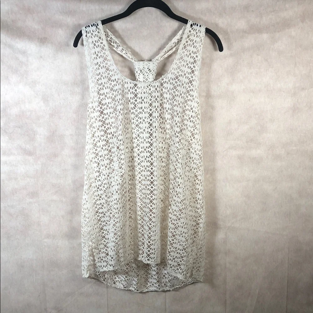 Chic Cream Lace Swim Coverup‎